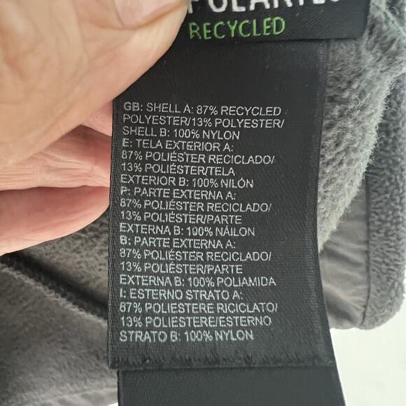 The North Face Denali Jacket Womens Large Gray Pink Full Zip Polartec Recycled - Picture 8 of 13